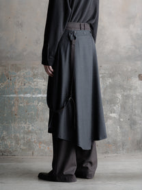 26FW｜Asymmetric Suspender Skirt-Panel Pants