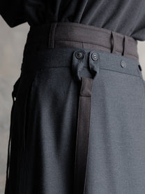 26FW｜Asymmetric Suspender Skirt-Panel Pants