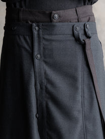 26FW｜Asymmetric Suspender Skirt-Panel Pants