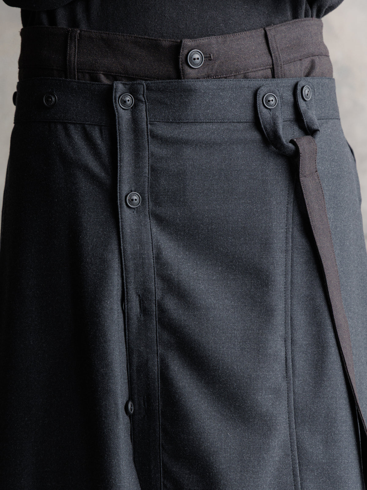 26FW｜Asymmetric Suspender Skirt-Panel Pants