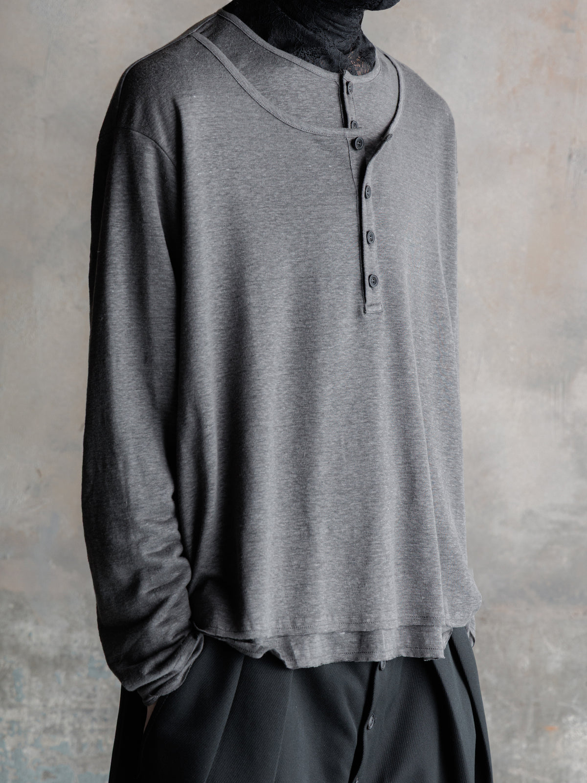 26FW｜Double Layered Henley (Grey)