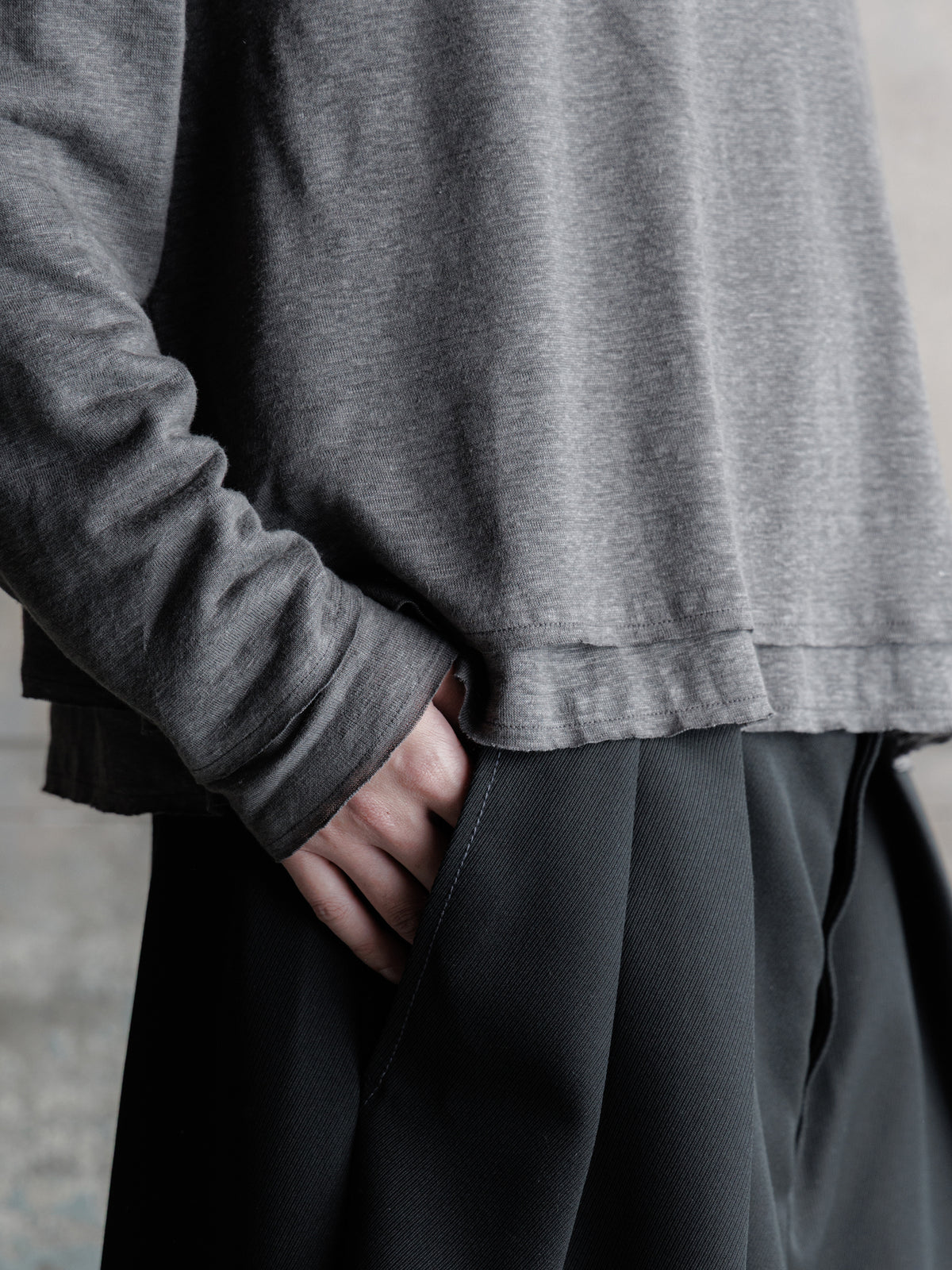 26FW｜Double Layered Henley (Grey)