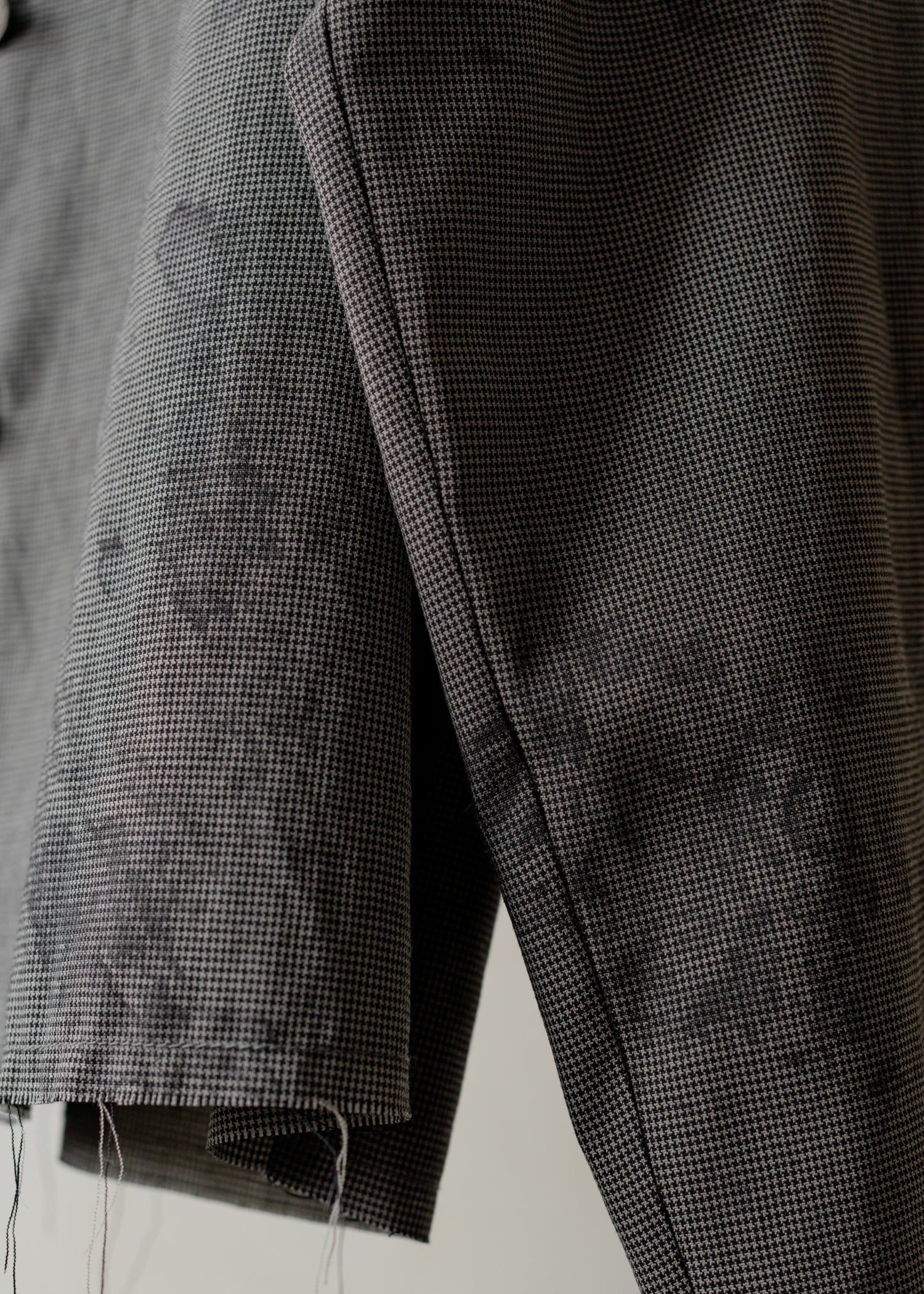 Forgotten Materials｜Double-breasted Collarless Shirt (Tainted Check)