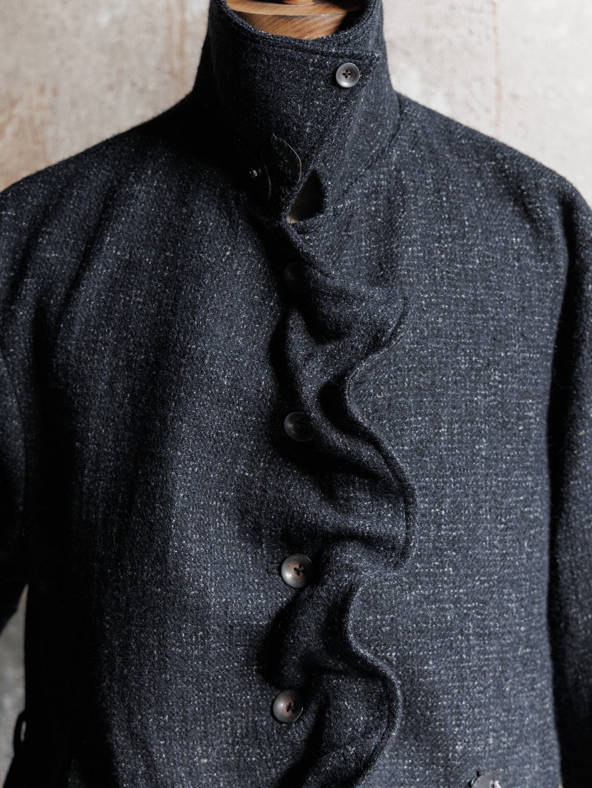 Forgotten Materials WMS｜Convertible Collar Tweed Belted Coat