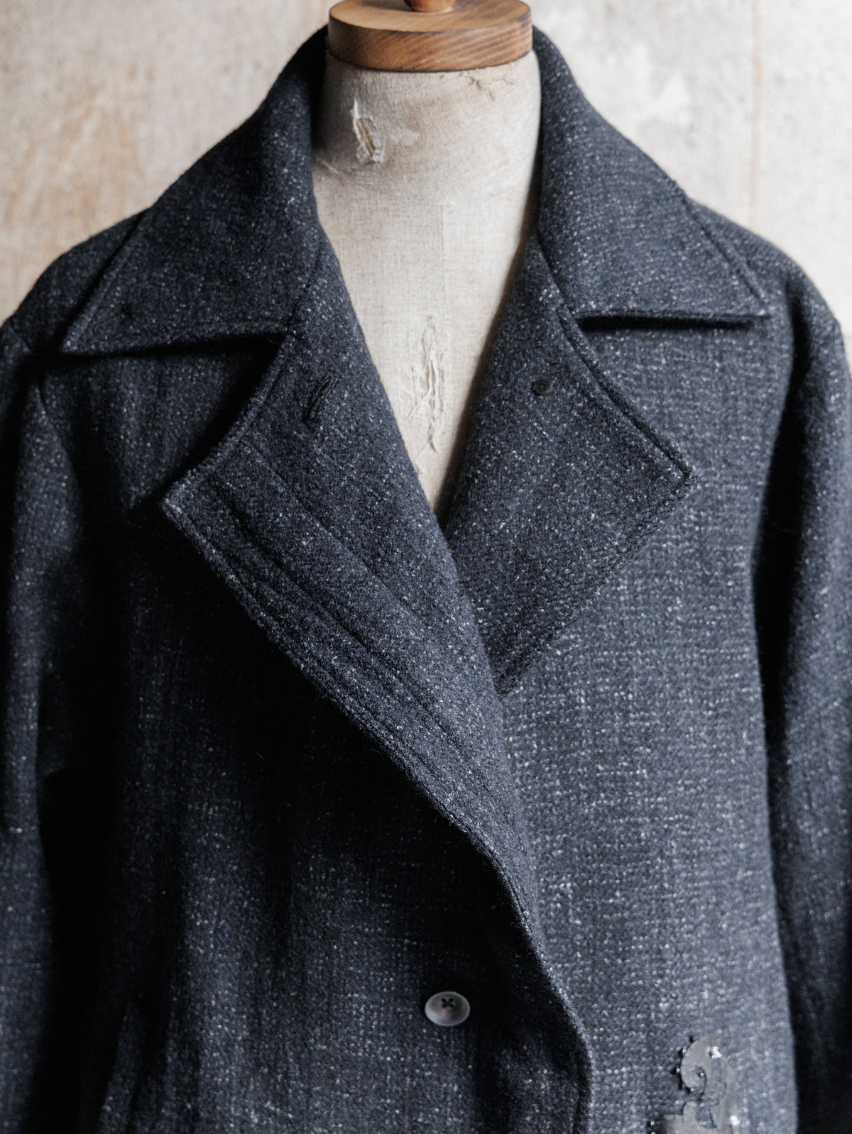 Forgotten Materials WMS｜Convertible Collar Tweed Belted Coat