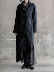 Forgotten Materials WMS｜Convertible Collar Tweed Belted Coat