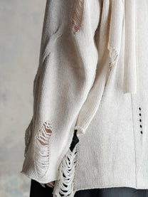 26FW WMS｜Integrated Scarf Poncho Knit (Beige)