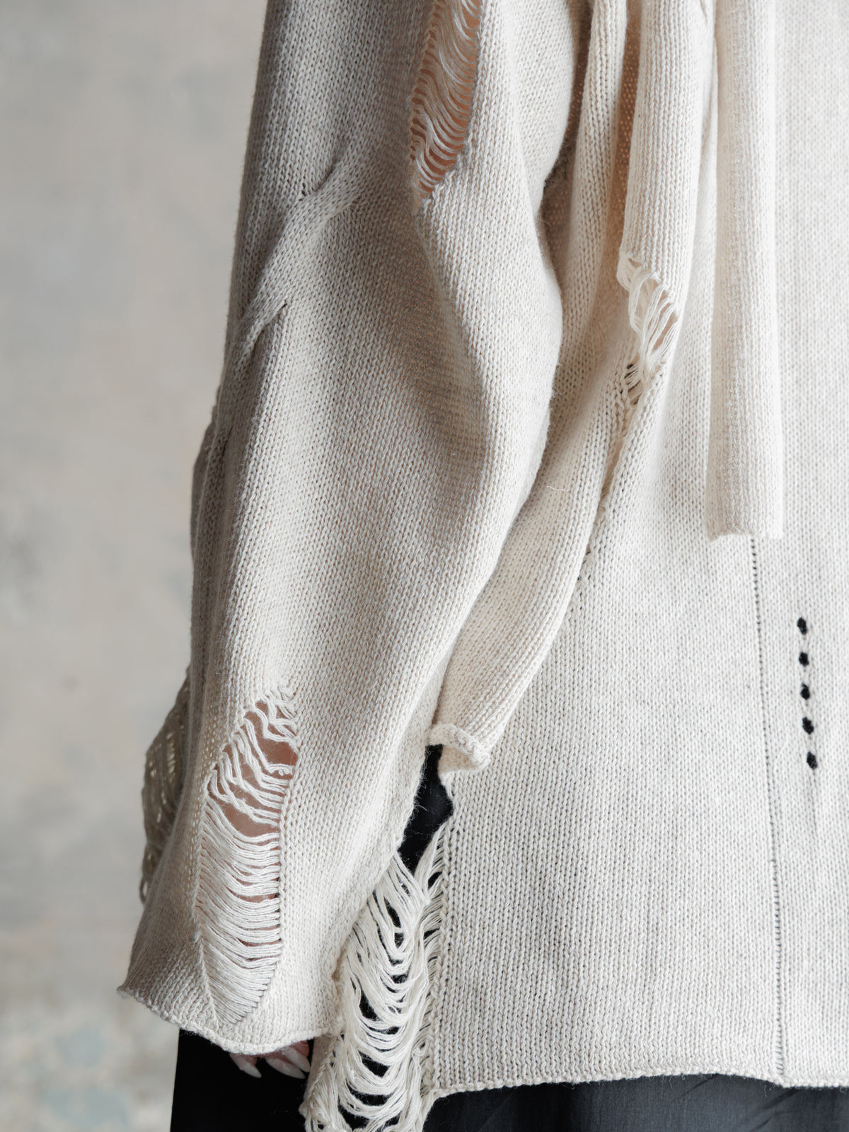26FW WMS｜Integrated Scarf Poncho Knit (Beige)