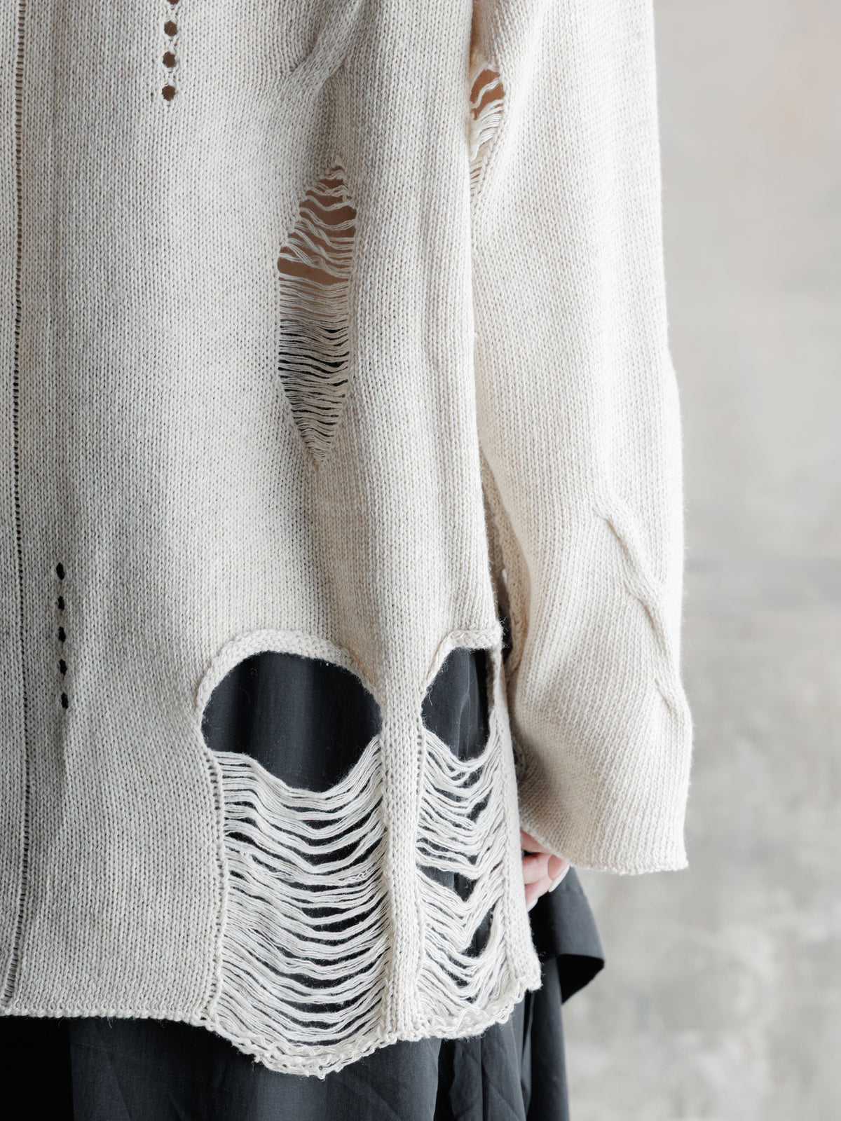 26FW WMS｜Integrated Scarf Poncho Knit (Beige)