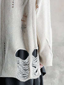 26FW WMS｜Integrated Scarf Poncho Knit (Beige)