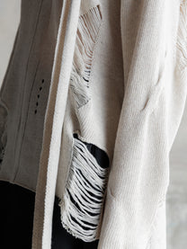 26FW WMS｜Integrated Scarf Poncho Knit (Beige)