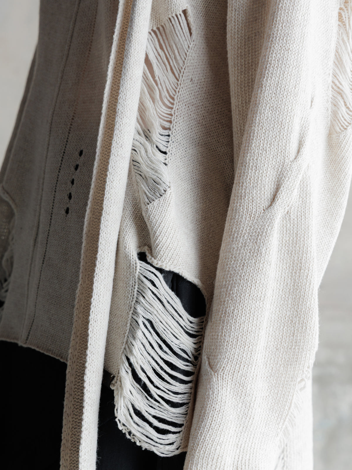 26FW WMS｜Integrated Scarf Poncho Knit (Beige)