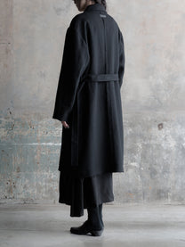 26FW WMS｜Raw-Edge Double-Collar Long Coat