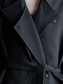 26FW WMS｜Raw-Edge Double-Collar Long Coat