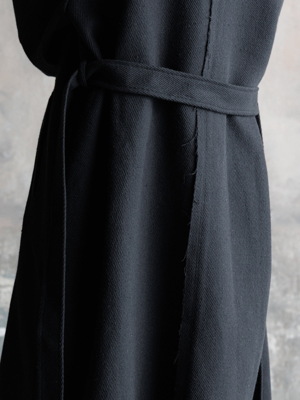 26FW WMS｜Raw-Edge Double-Collar Long Coat