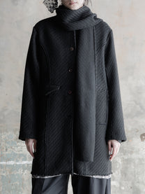 26FW WMS｜Draped Scarf Midi Coat
