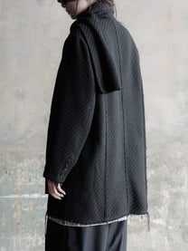 26FW WMS｜Draped Scarf Midi Coat