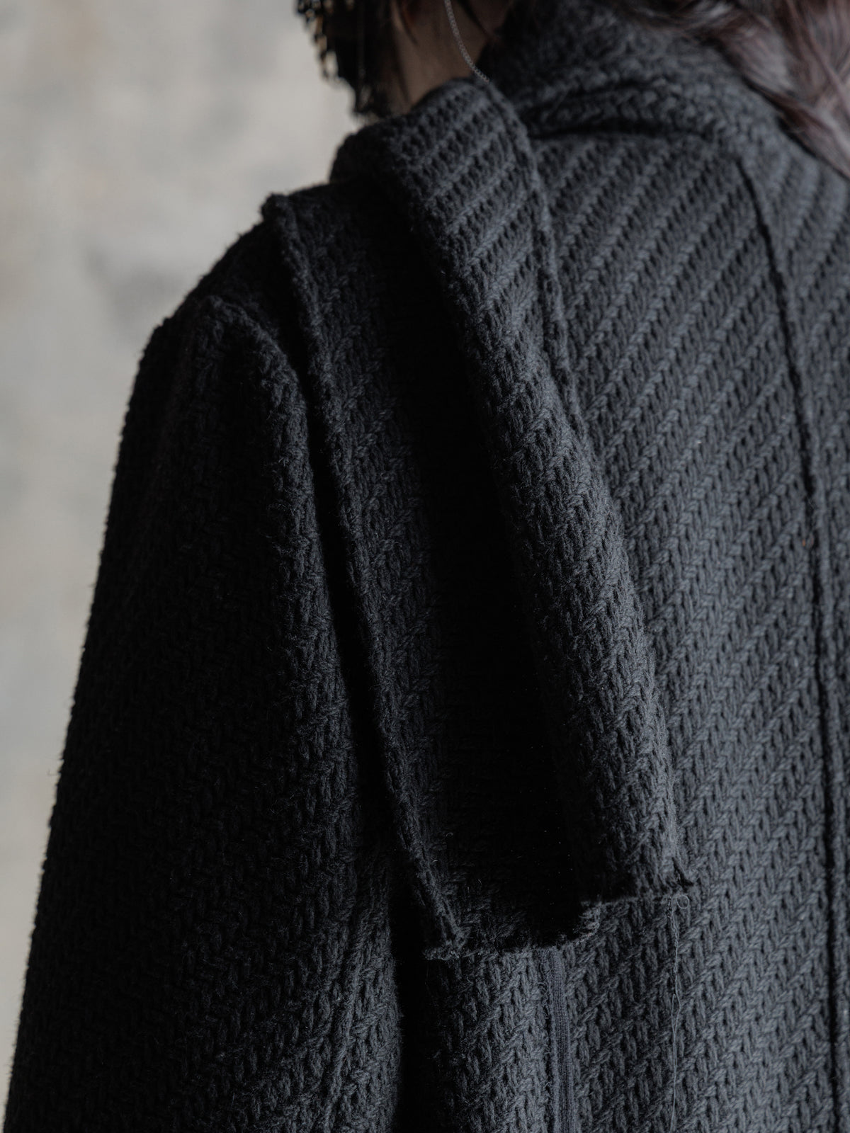 26FW WMS｜Draped Scarf Midi Coat