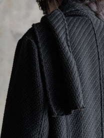 26FW WMS｜Draped Scarf Midi Coat
