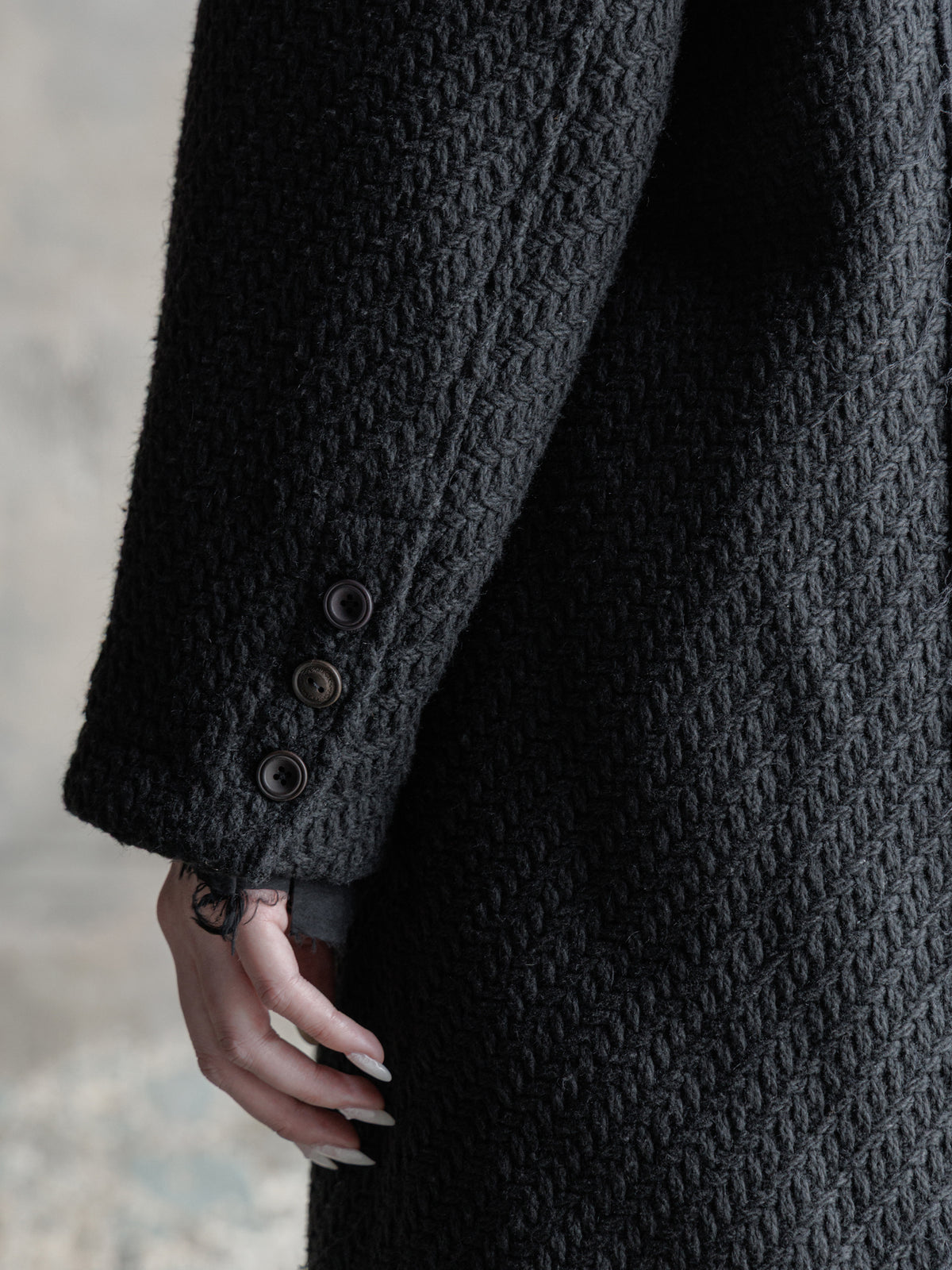 26FW WMS｜Draped Scarf Midi Coat