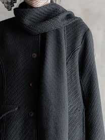 26FW WMS｜Draped Scarf Midi Coat