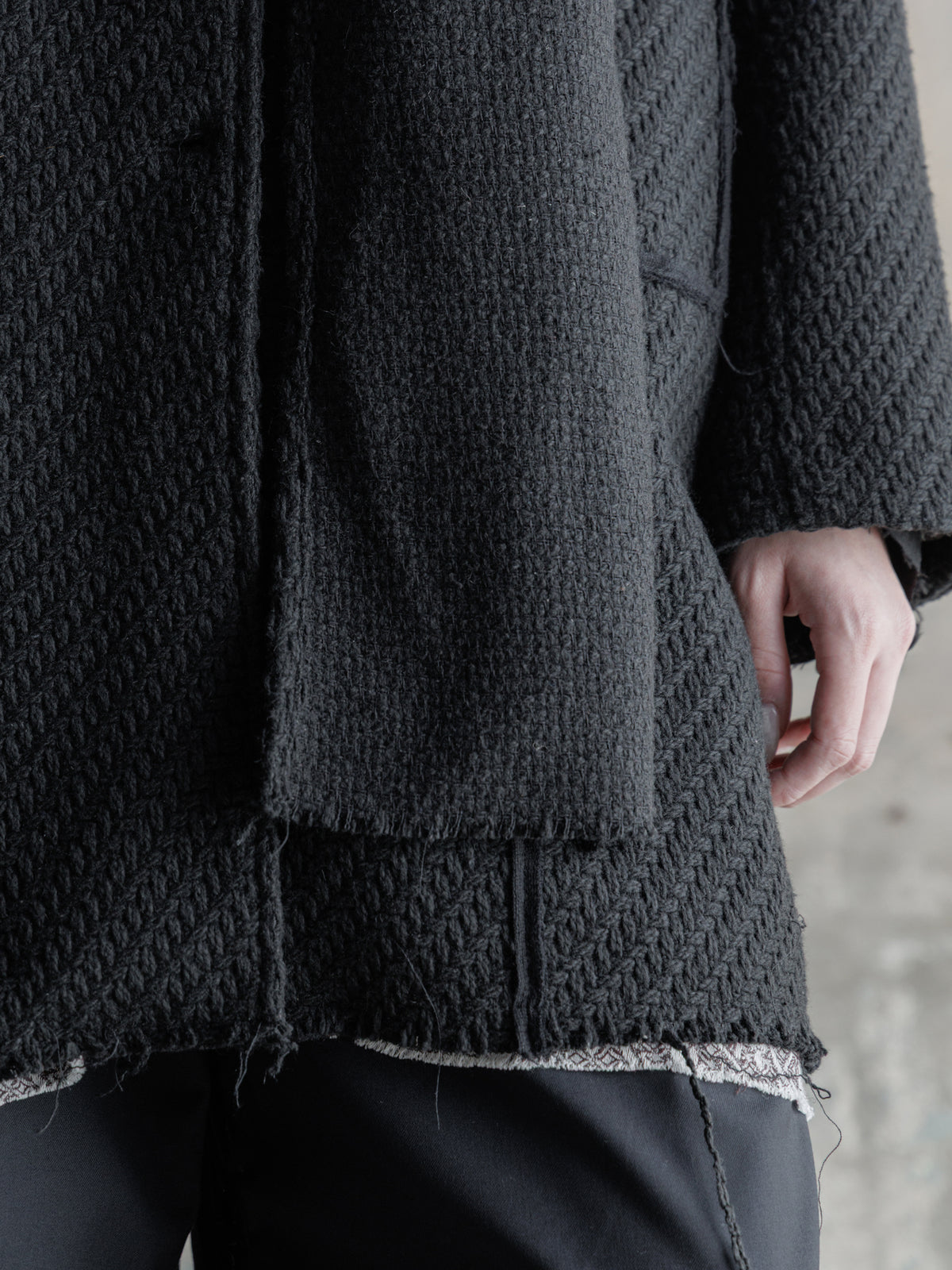 26FW WMS｜Draped Scarf Midi Coat