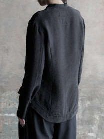 26FW WMS｜Tie-Neck Raw-Edge Shirt