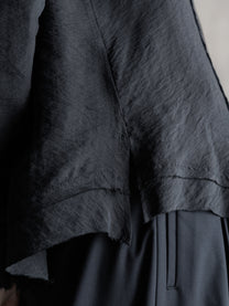 26FW WMS｜Tie-Neck Raw-Edge Shirt