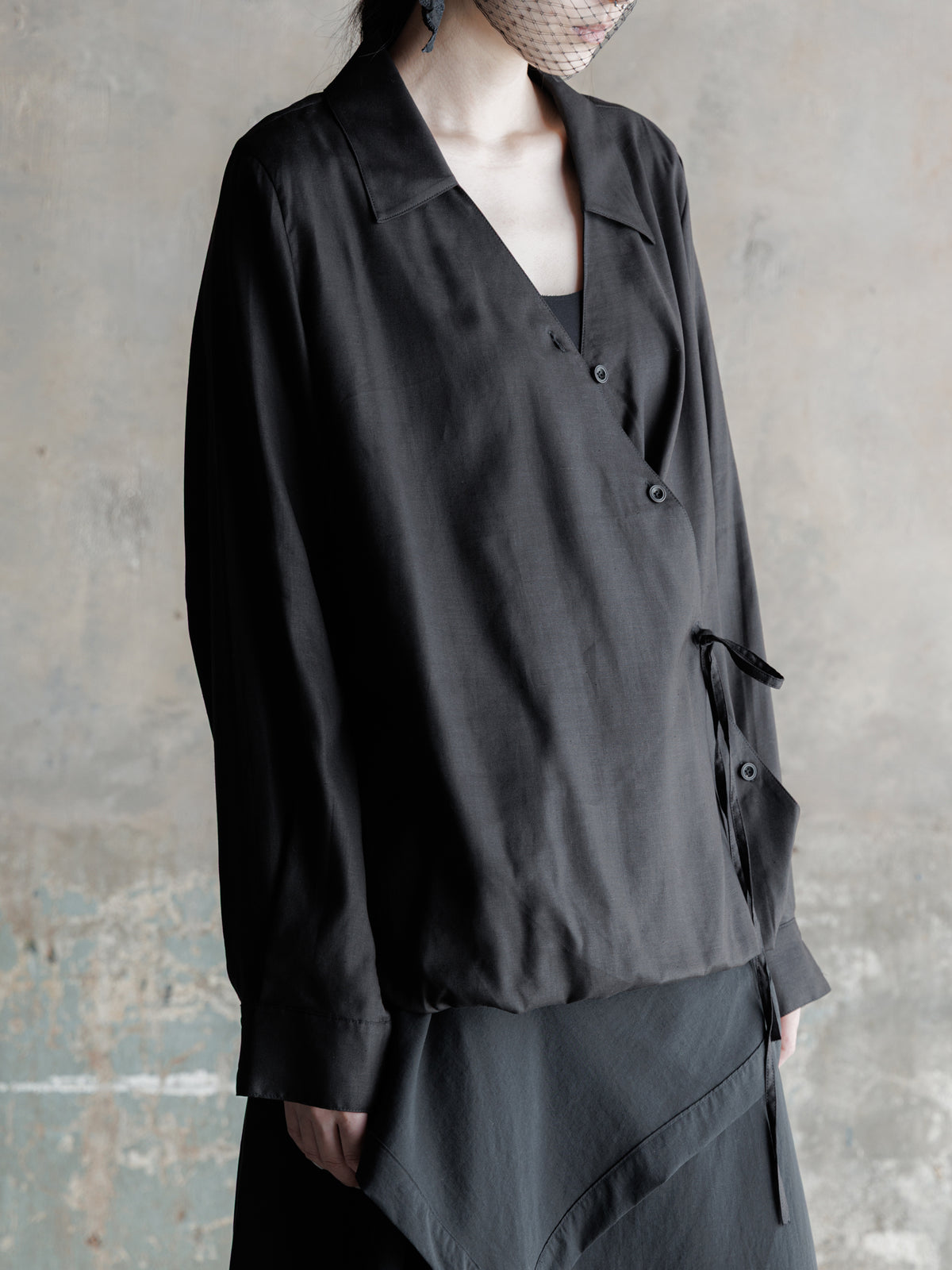 26FW WMS｜Folded Front Asymmetric Shirt