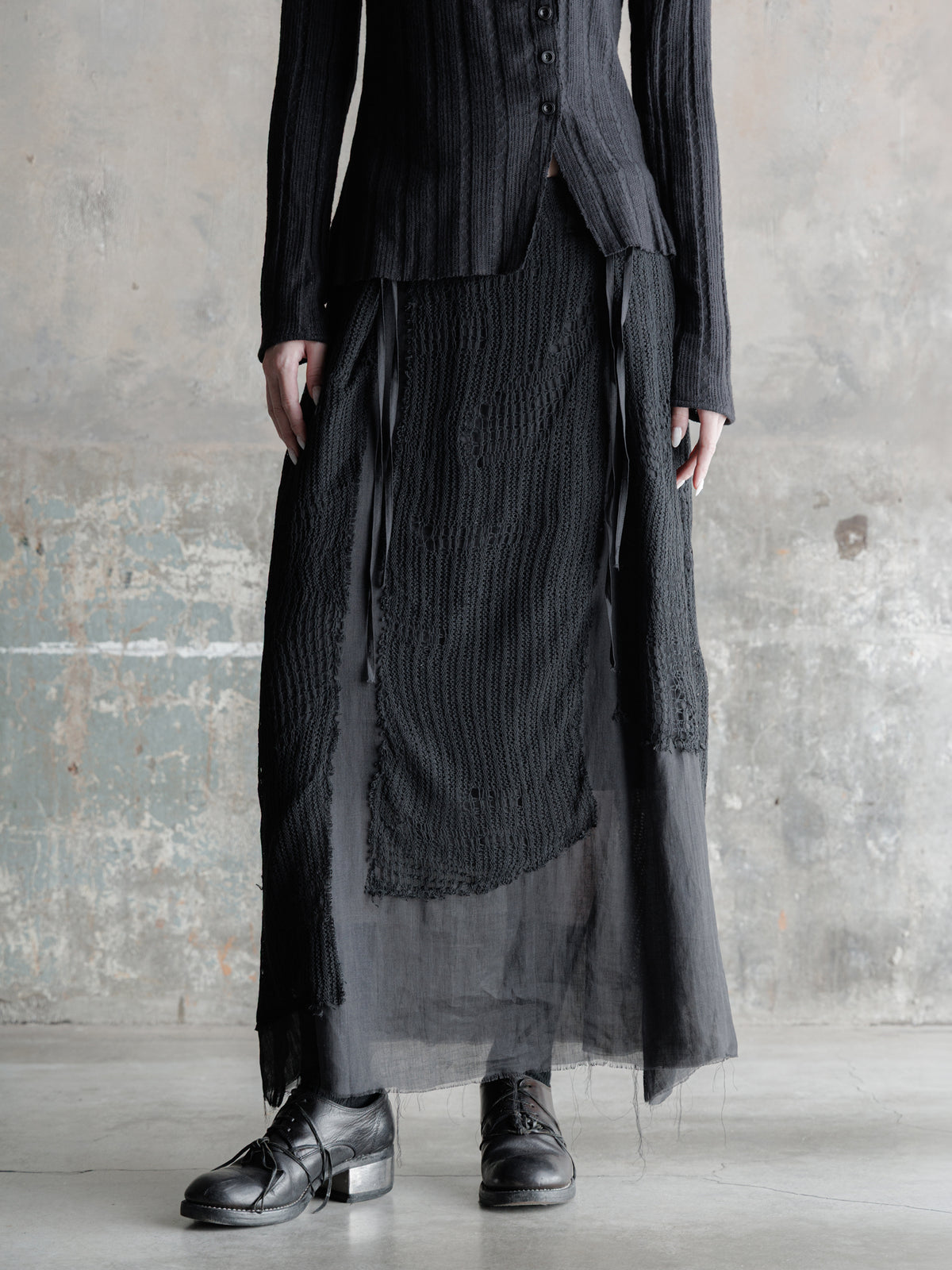 26FW WMS｜Knit Panel Tie Skirt