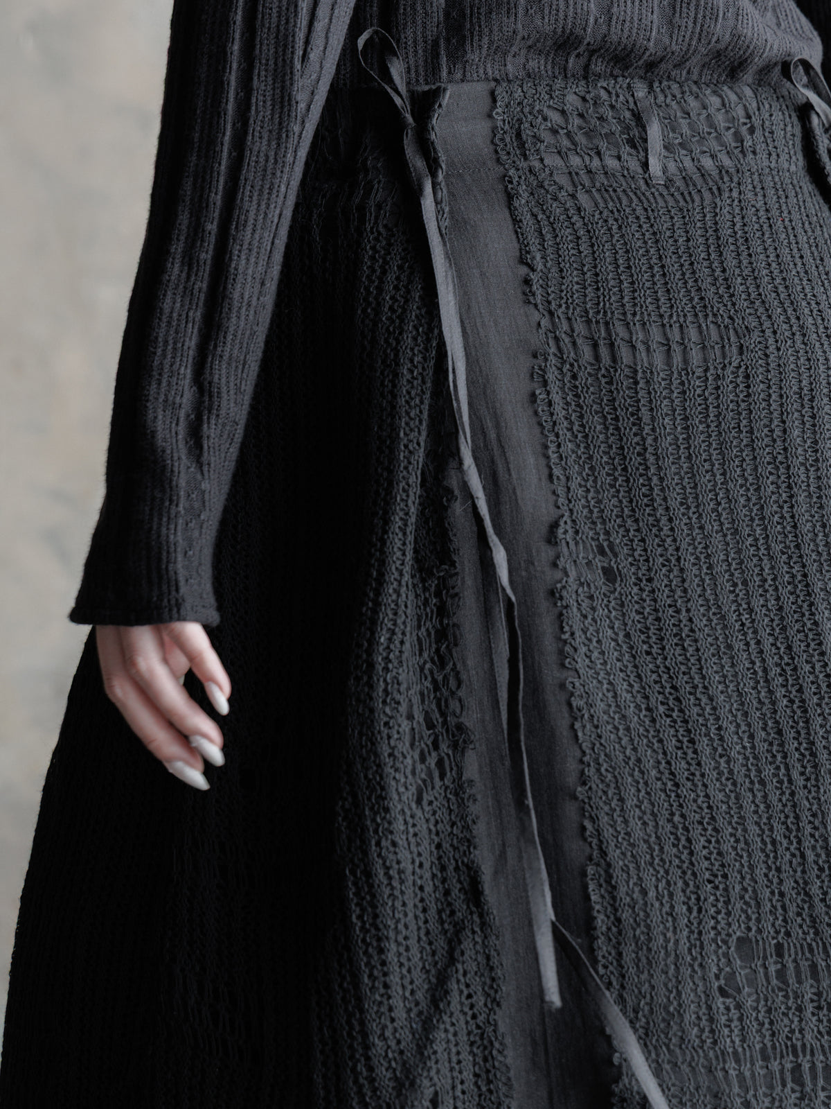 26FW WMS｜Knit Panel Tie Skirt