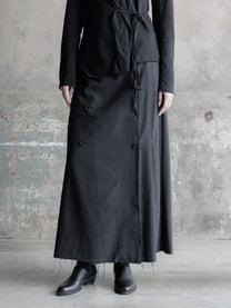 26FW WMS｜Double Breasted Frayed Skirt