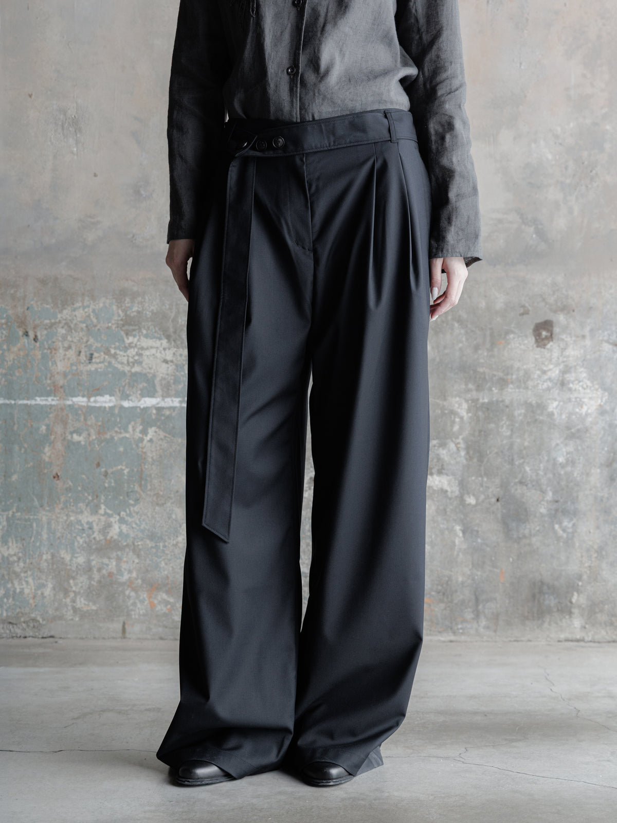 26FW WMS｜Belted Pleats Trousers